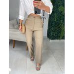 Calça alfaiataria reta marrom claro