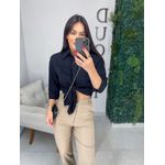 Camisa viscolinho preta