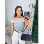 Blusa ombro a ombro cinza