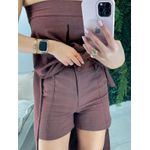 Conjunto linho marrom