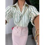 Camisa listrada creme/verde