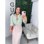 Camisa listrada creme/verde