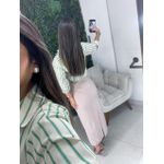 Camisa listrada creme/verde