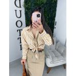 Camisa listrada bege/laranja