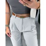 Calça alfaiataria linho cinza