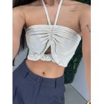 Cropped linho areia