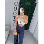 Cropped linho areia