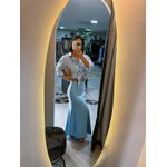 Saia acetinada azul