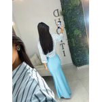 Saia acetinada azul