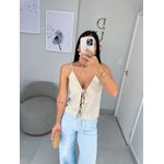 Blusa acetinada nude