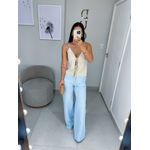Blusa acetinada nude