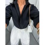 Camisa Julia acetinada preta