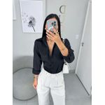 Camisa Julia acetinada preta