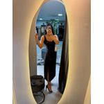 Vestido Isa acetinado preto