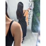 Vestido Isa acetinado preto