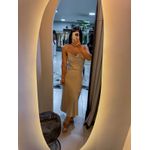 Vestido Jasmine bege/dourado