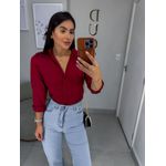 Camisa Cecília acetinada vinho