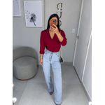 Camisa Cecília acetinada vinho