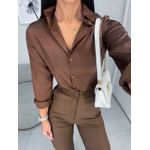 Camisa Cecília acetinada marrom