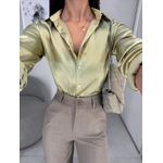 Camisa Cecília acetinada verde