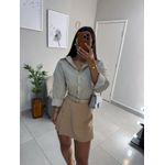 Short saia alfaiataria babi bege