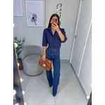 Wide leg elastano escura