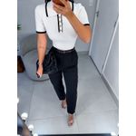 Calça alfaiataria brunê preta