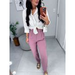Calça alfaiataria brunê rose