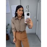 Camisa Amélia acetinada marrom claro