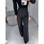 Calça Malu risca de giz grafite