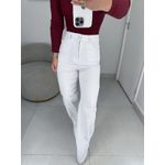 Wide leg elastano branca