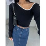 Tricot ombro preto