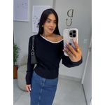 Tricot ombro preto