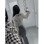 Blazer tweed marrom/bege