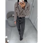 Blazer tweed marrom/bege