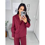 Camisa tricoline cereja