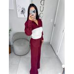 Camisa tricoline cereja