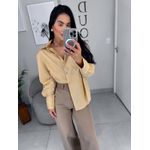 Camisa tricoline bege