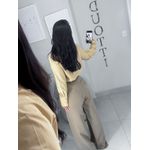 Camisa tricoline bege