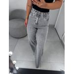 Wide leg algodão cinza