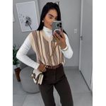 Colete Tricot bege/marrom