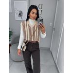 Colete Tricot bege/marrom