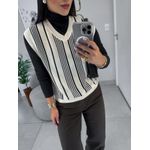 Colete Tricot bege/preto