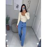 Wide leg algodão