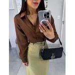 Camisa Lauren acetinada marrom