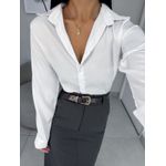 Camisa Lauren acetinada branca