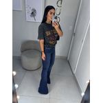 Calça flare jeans escura