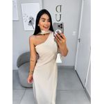Vestido Ester bege/dourado