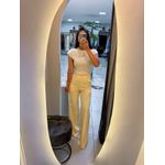 Calça alfaiataria íris amarelo manteiga