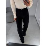 Wide leg elastano preta